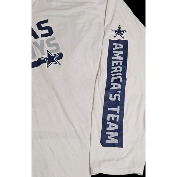 Dallas Cowboys Long Sleeve Shirt Fanatics Americas Team White Blue Logo Mens 4X - Picture 4 of 8
